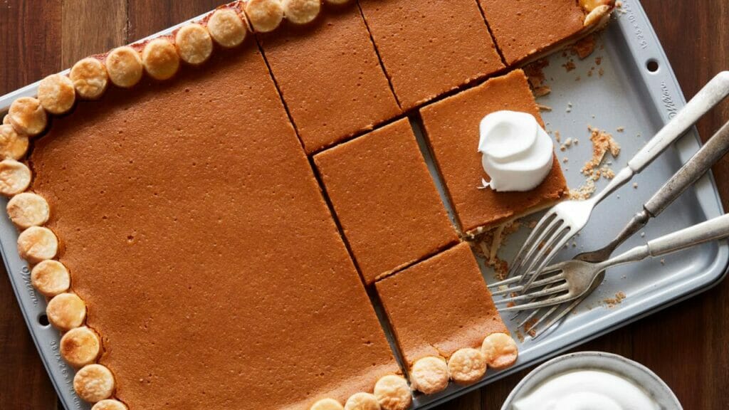 sheet pan pumpkin pie for the holidays. 